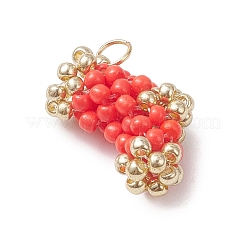 Christmas Handmade Glass Seed Beaded Christmas Stocking Charms&nbsp;PALLOY-MZ01069-02