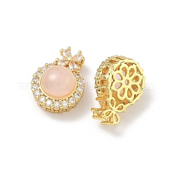 Brass Micro Pave Clear Cubic Zirconia Pendants&nbsp;KK-D228-01G-01