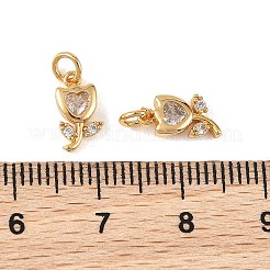 SHEGRACE Brass Micro Pave Clear Cubic Zirconia Charms&nbsp;XGRQ4N675-706G