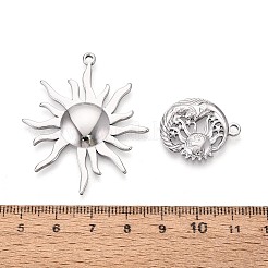 10Pcs 304 Stainless Steel Pendants&nbsp;STAS-T075-20P