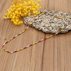 Bohemian Round Glass Seed Beaded Necklaces for Summer Vacation Casual Jewelry&nbsp;JB7910