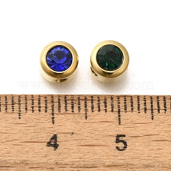 Ion Plating(IP) 304 Stainless Steel Micro Pave Cubic Zirconia Beads&nbsp;STAS-K263-74G