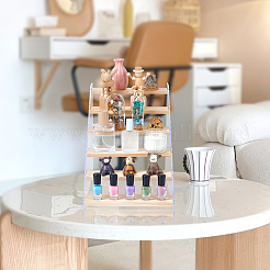 Rectangle Acrylic with Wood Minifigures Organizer Display Risers&nbsp;ODIS-WH0038-102B