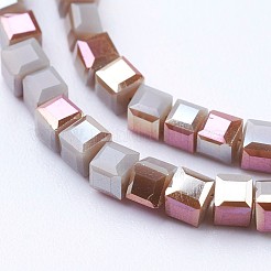 Electroplate Opaque Glass Beads Strands&nbsp;EGLA-F121-HR-C02