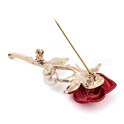 Valentine's Day Rose Zinc Alloy Crystal Rhinestone Brooches&nbsp;JEWB-I031-02B