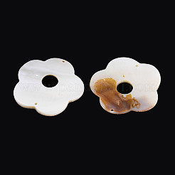 Natural Freshwater Shell Connector Charms&nbsp;SHEL-N038-16