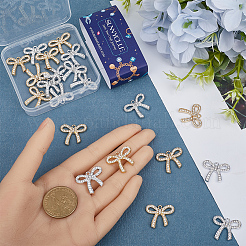 24Pcs 2 Colors Alloy Rhinestone Pendants&nbsp;ALRI-SC0001-46