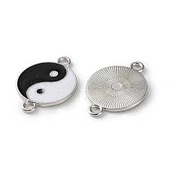 Alloy Black & White Enamel Yin-yang Connector Charms&nbsp;PALLOY-V009-10P