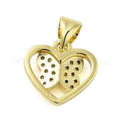 Rack Plating Brass Micro Pave Clear Cubic Zirconia Charms&nbsp;KK-Q784-07G