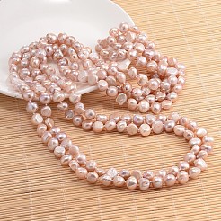 Natural Pearl Nuggets Beaded Necklace&nbsp;NJEW-P126-B-01A-01