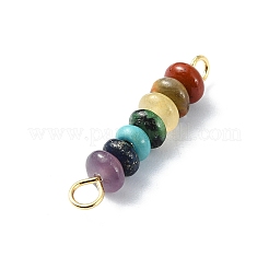 7 Chakra Gemstone Beaded Connector Charms&nbsp;PALLOY-JF02531-02