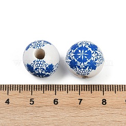 Spray Painted Wood European Beads&nbsp;WOOD-F017-08B