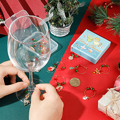Christmas Alloy Enamel Wine Glass Charms&nbsp;AJEW-SC0002-03