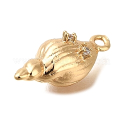 Brass Micro Pave Clear Cubic Zirconia Pendants&nbsp;KK-M301-07G