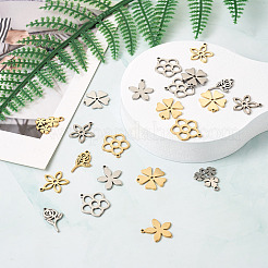 48Pcs 12 Style 304 Stainless Steel Pendants&nbsp;STAS-PJ0001-30
