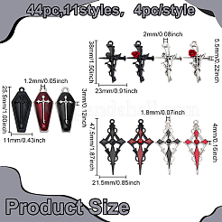 44Pcs 11 Styles Halloween Theme Alloy Enamel Pendants&nbsp;ENAM-ME0001-45