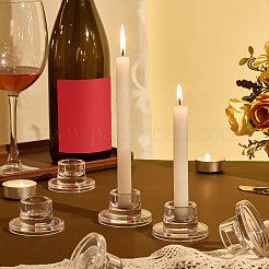 24Pcs Transparent Glass Candle Holders&nbsp;DJEW-TW0001-01