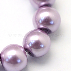 Baking Paint Pearlized Glass Pearl Round Bead Strands&nbsp;X-HY-Q003-10mm-44