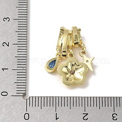 Brass Micro Pave Cubic Zirconia Pendants&nbsp;LS-KK-D383-04G-01