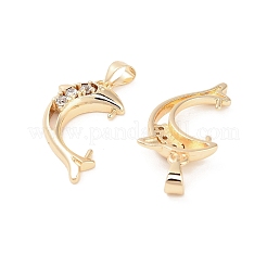 Brass Micro Pave Clear Cubic Zirconia Pendants Bails&nbsp;LS-KK-B133-04G-01