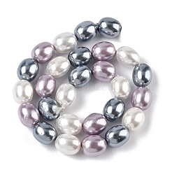 Electroplated Shell Pearl Beads Strands&nbsp;BSHE-Z010-01B