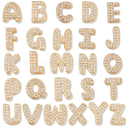 26Pcs 26 Styles Brass Micro Pave Clear Cubic Zirconia Charms&nbsp;KK-BBC0018-98