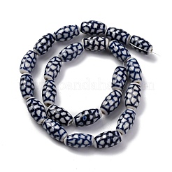 Handmade Blue and White Porcelain Beads Strands&nbsp;PORC-I027-10