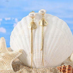 Natural Baroque Pearl Stud Earrings&nbsp;EJEW-Z041-06G