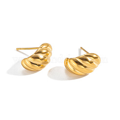 Twist C-shaped Stainless Steel Stud Earrings for Women&nbsp;CV4073