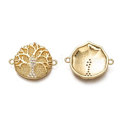 Brass Micro Pave Clear Cubic Zirconia Links Connectors&nbsp;ZIRC-C020-23G