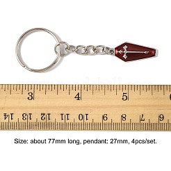 4Pcs Alloy Enamel Keychains&nbsp;KEYC-FS00036-02