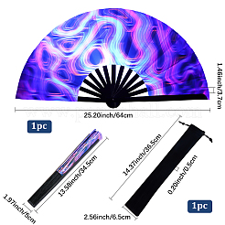 1Pc Luminous Bomboo & Cloth Fans&nbsp;AJEW-SP0003-78C