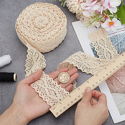Cotton Wavy Lace Trim Ribbon&nbsp;OCOR-WH0110-02A