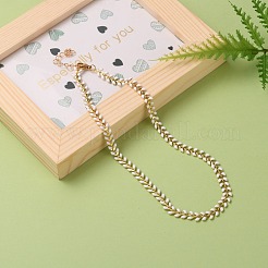 Brass Enamel Cobs Chain Necklaces&nbsp;NJEW-JN03206