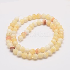 Natural Honey Jade Bead Strands&nbsp;G-K153-B26-6mm