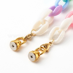 Rainbow Color Acrylic Phone Case Chain&nbsp;HJEW-JM00476