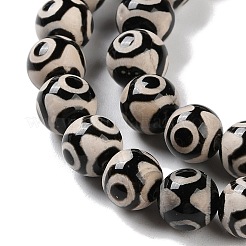 Natural Tibetan 3-Eye dZi Agate Beads Strands&nbsp;G-B084-A08-02