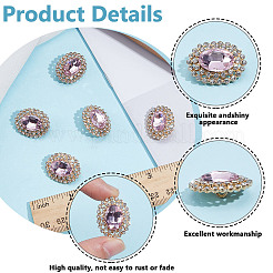 4Pcs 1-Hole Alloy Glass Shank Buttons&nbsp;FIND-DR0001-99C