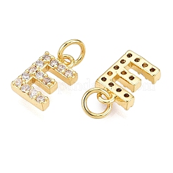 Brass Micro Pave Clear Cubic Zirconia Charms&nbsp;KK-ZX025-07E