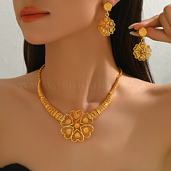 Middle Eastern Alloy Heart Flower Necklace & Earrings Sets for Women&nbsp;FW8198