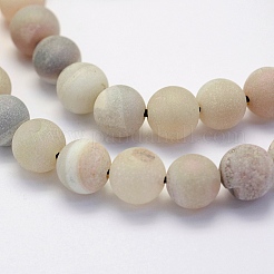 Electroplate Natural Druzy Agate Beads Strands&nbsp;G-G708-6mm-11