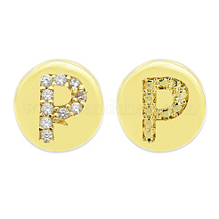 Brass Micro Pave Clear Cubic Zirconia Beads&nbsp;KK-T030-LA843-PX3