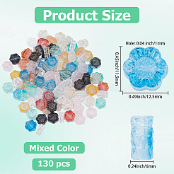 130Pcs Transparent Glass Beads&nbsp;GLAA-PA0001-37