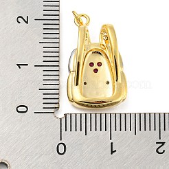 Rack Plating Brass Cubic Zirconia Pendants&nbsp;KK-M258-12G