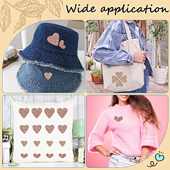 4 Styles Heart Hotfix Rhinestone Iron on Patches Appliques&nbsp;PATC-CP0001-02A