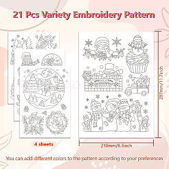 4 Sheets 11.6x8.2 Inch Stick and Stitch Embroidery Patterns&nbsp;DIY-WH0455-237