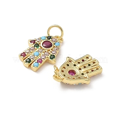 Brass Micro Pave Cubic Zirconia Pendants&nbsp;KK-L243-10G