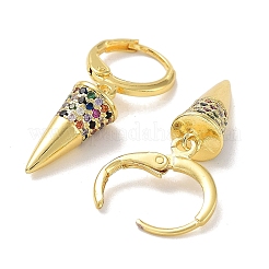 Real 18K Gold Plated Brass Dangle Leverback Earrings&nbsp;EJEW-L269-029G