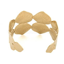 Ion Plating(IP) 304 Stainless Steel Hollow Open Cuff Bangles&nbsp;BJEW-S151-01G-03