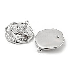 Brass Micro Pave Cubic Zirconia Pendants&nbsp;KK-P258-19P-01